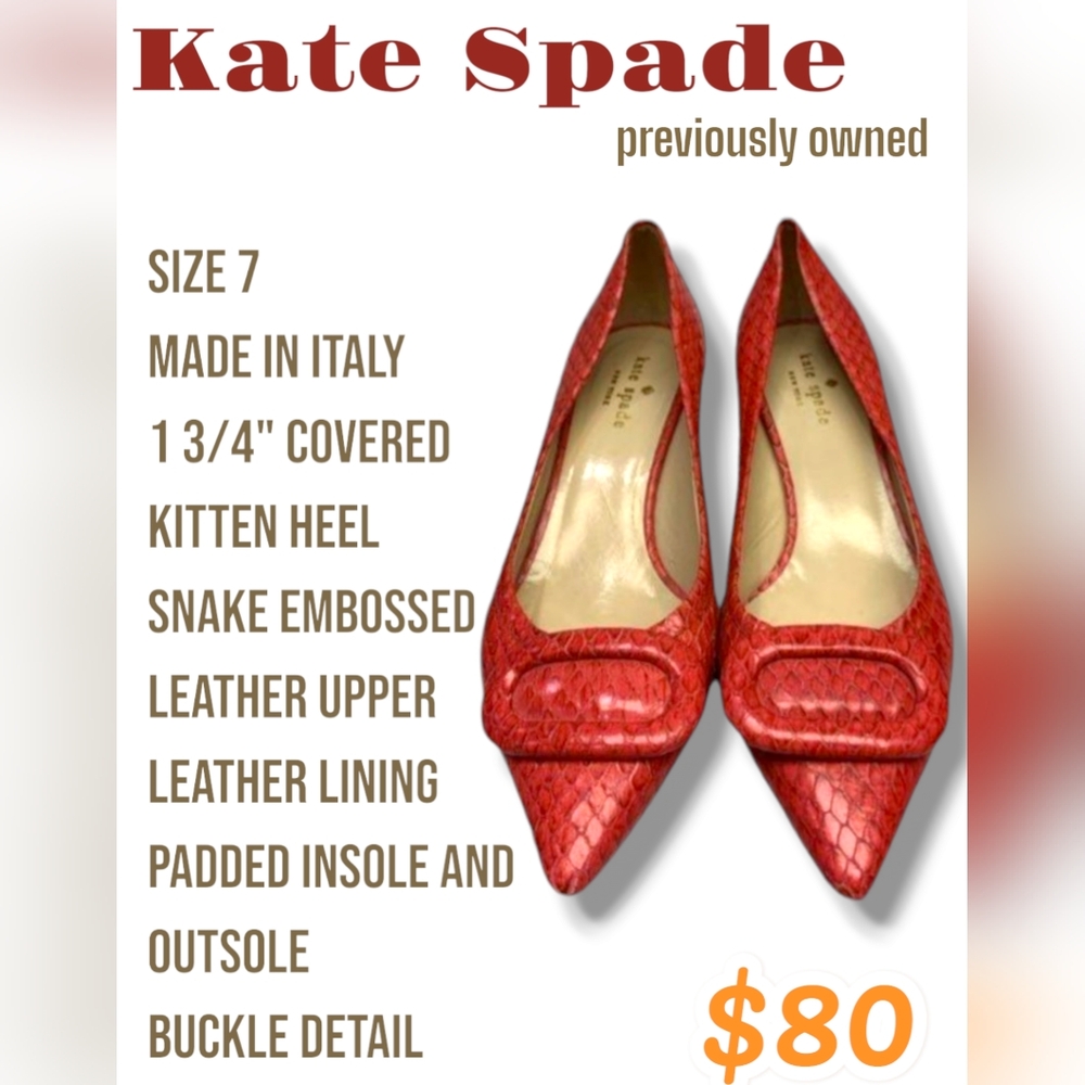 Sz 7 Kate Spade Prim and Proper Kitten Heel shoes